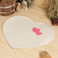 Коврик для бани "Сердечко" белый Коврик для бани "Сердечко" белый