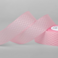 Лента декоративная &laquo;Ромбы&raquo;, 25 мм &times; 9,1 &plusmn; 0,5 м, цвет розовый