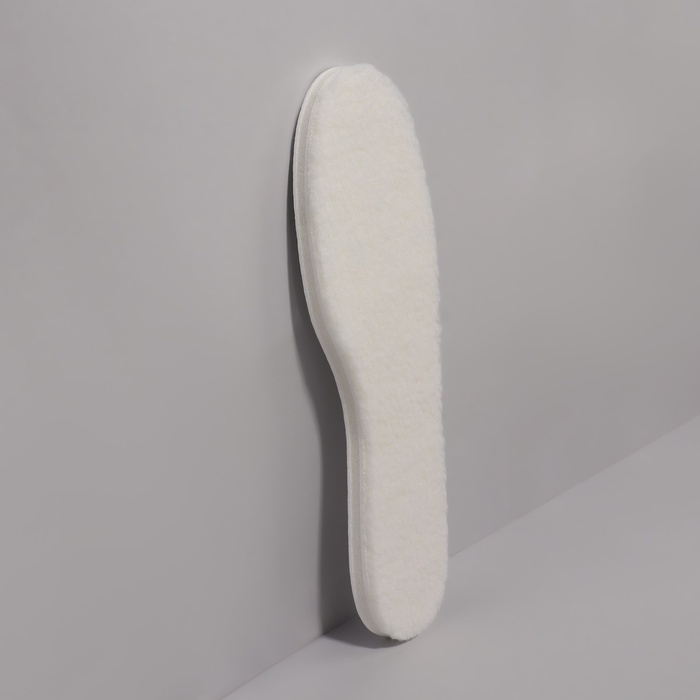 Стельки для обуви, утеплённые, универсальные, трёхслойные, р-р RU до 46 (р-р Пр-ля до 46), 29 см, пара, цвет белый