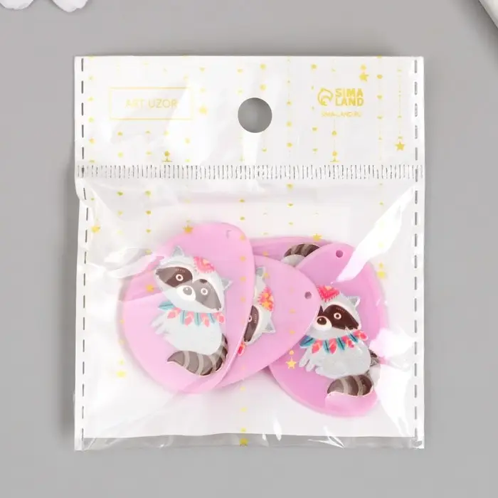 Декор для творчества акрил "Енот-индеец" 0,2х2,9х4 см