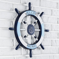 Декор интерьерный &laquo;Штурвал&raquo; на стену, бело-синий, 45 х 45 х 3 см
