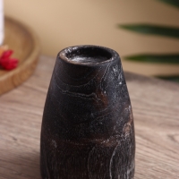 Подсвечник из дерева Джати, d 4 см, 9х9х12 см, цв. темно-коричневый Подсвечник из дерева Джати, d 4 см, 9х9х12 см, цв. темно-коричневый