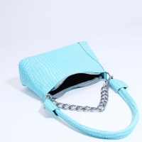 Сумка-багет на молнии, цвет голубой