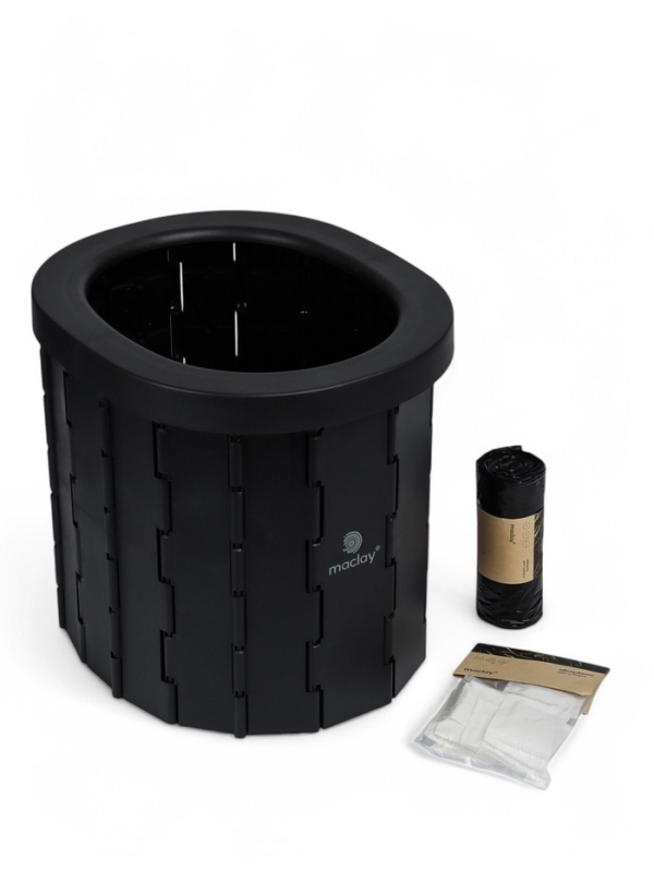 Туалет складной туристический Maclay, комплект: 15 мешков, 12 пакетов абсорбента