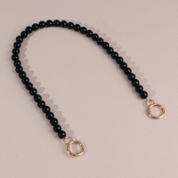 Ручка для сумки, бусы, d = 14 мм, 60 см, цвет чёрный/золотой