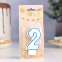Свеча для торта &laquo;Цифра 2&raquo;, 7 см, МИКС
