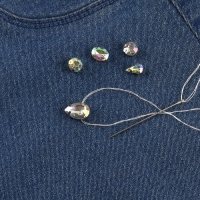 Стразы пришивные &laquo;Ассорти&raquo;, в оправе, набор 50 шт, голография серебристые