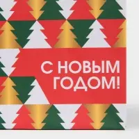 Пакет подарочный новогодний ламинированный &laquo;Ёлки&raquo;, 15 х 12 х 5.5 см