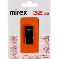 Флешка Mirex KAMBA, 32 Гб ,USB 2.0, чт до 23 Мб/с, зап до 20 Мб/с, черная