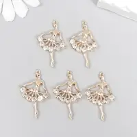 Декор для творчества металл, стразы "Балерина" золото 3,4х2,2 см