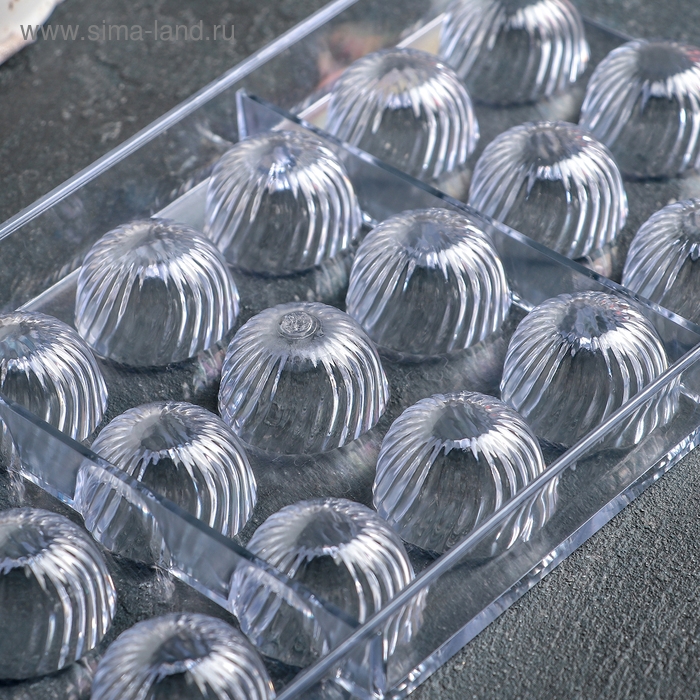 Форма для конфет шоколада KONFINETTA &laquo;Комильфо&raquo;, 28&times;14 см, 21 ячейка, цвет прозрачный