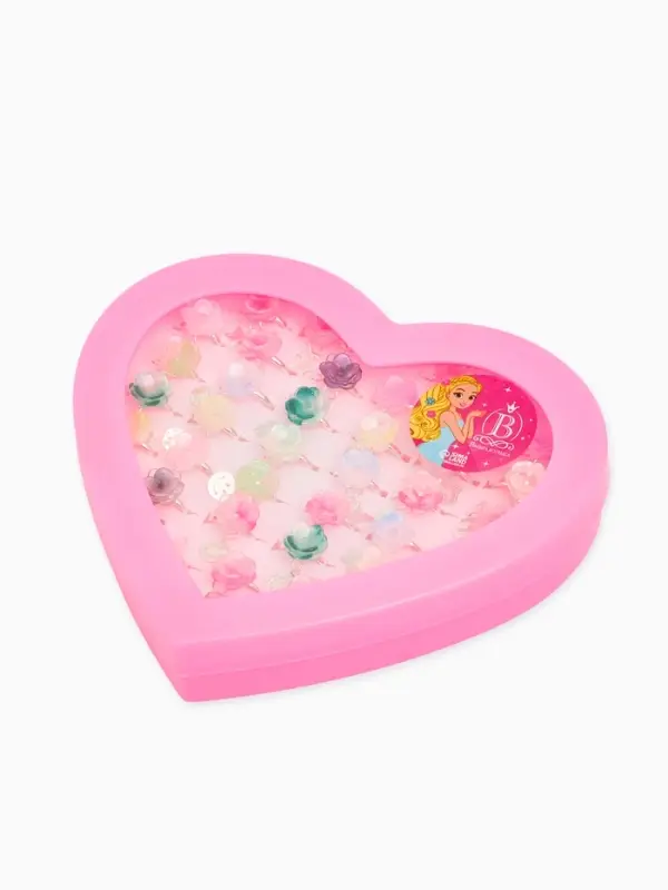 Кольцо &laquo;Выбражулька&raquo; цветок фиалка с подвеской, МИКС, безразмерное (фас. 36 шт.)