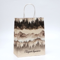 Пакет подарочный крафтовый "Покоряй вершины" 27 х 22 х 11 см, 120 г/м&sup2;