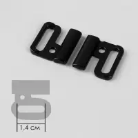 Застёжка для бюстгальтера, пластиковая, 14 мм, 10 шт., чёрная
