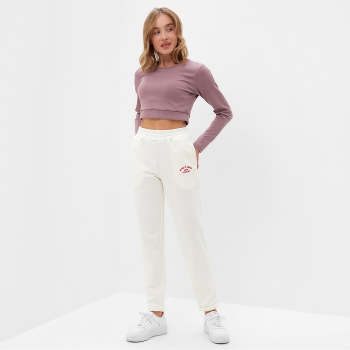 Брюки женские MINAKU: SPORTY & STYLISH цвет молочный, р-р 44 Брюки женские MINAKU: SPORTY & STYLISH цвет молочный, р-р 44