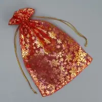 Мешочек подарочный органза &laquo;С Новым Годом!&raquo;, 16 х 24 см +/- 1.5 см