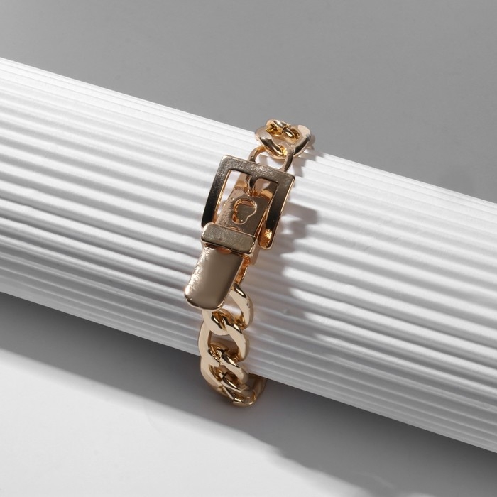 Браслет металл &laquo;Цепь&raquo; ремень, цвет золото, L=16 см