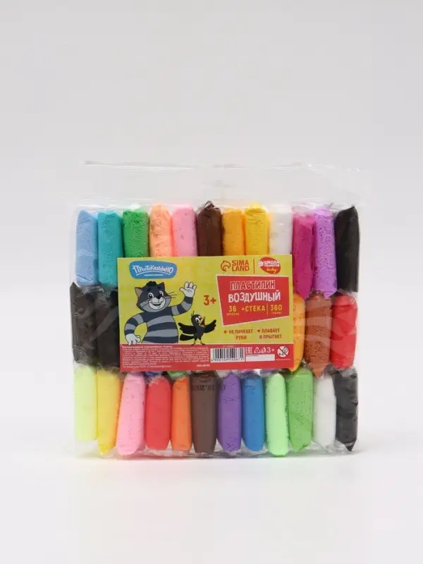 Пластилин воздушный &laquo;Союзмультфильм&raquo;, 36 цветов