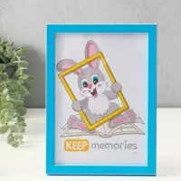 Фоторамка пластик "Акварель" 15х21 см, лазурный(пластиковый экран) 10559053