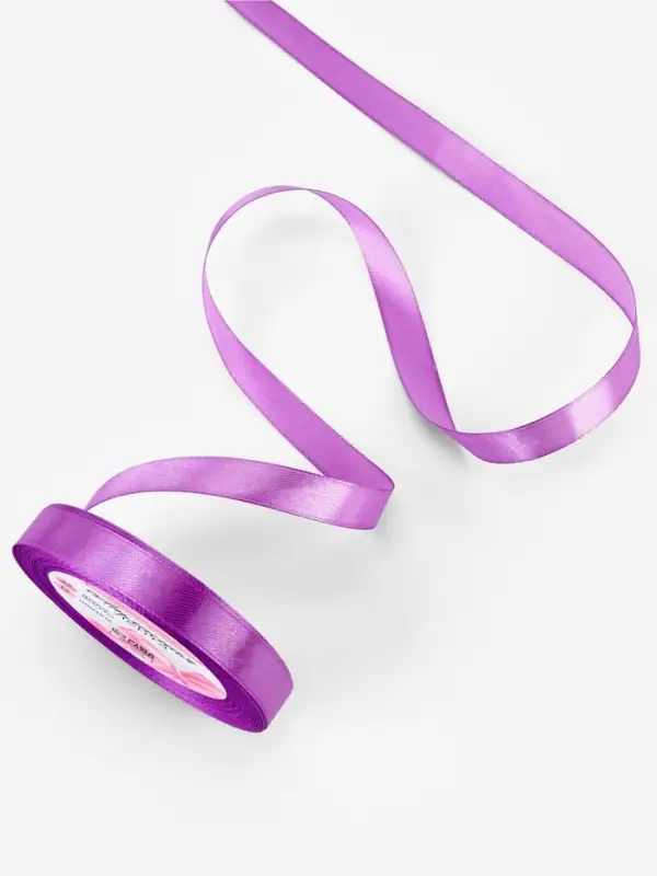 Лента атласная, 12 мм, 23&plusmn;1 м, фиолетовая №46