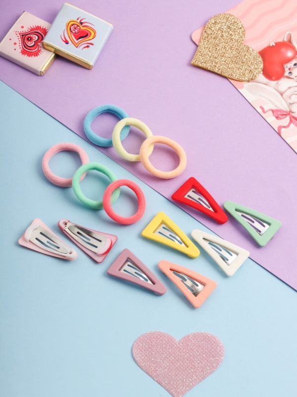 Набор для волос "Аделия" (6 резинок 3 см, 8 невидимок 3 см) колор, микс