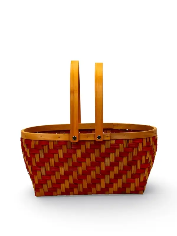 Набор корзин 2 шт 34х27х14  26х24х13 см ручка h=18/18 см красн-оранж