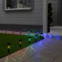 Набор садовых светильников на солнечной батарее «Цилиндр», 4.5 × 30 × 4.5 см, 1 LED, свечение мульти (RGB), 10 шт. Набор садовых светильников на солнечной батарее «Цилиндр», 4.5 × 30 × 4.5 см, 1 LED, свечение мульти (RGB), 10 шт.