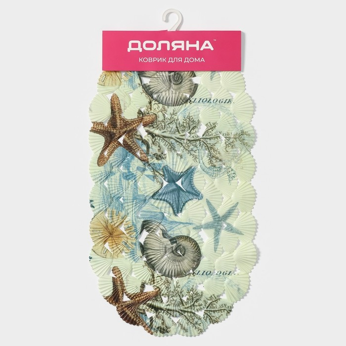 Коврик противоскользящий в ванну на присосках Доляна &laquo;Ракушки&raquo;, 39&times;65 см