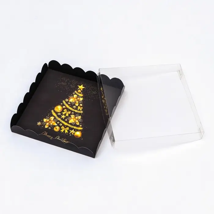 Коробка для печенья, &laquo;Праздничная ёлка&raquo;, 18&times;18&times;3 см