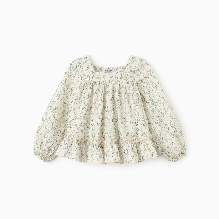 Блузка для девочки MINAKU &laquo;Ромашки&raquo;, цвет молочный, рост 128 см
