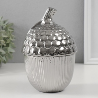 Шкатулка керамика "Жёлудь" серебро 12х12х18 см Шкатулка керамика "Жёлудь" серебро 12х12х18 см