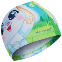 Шапочка для плавания детская ONLYTOP &laquo;Зайчонок&raquo;, тканевая, обхват 46-52 см