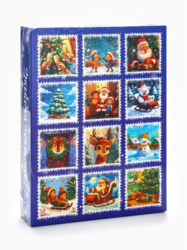 Адвент календарь новогодний с мёдом &laquo;Счастливого Нового года&raquo;, облепиха, кедровые орешки, малина, цитрус, клубника