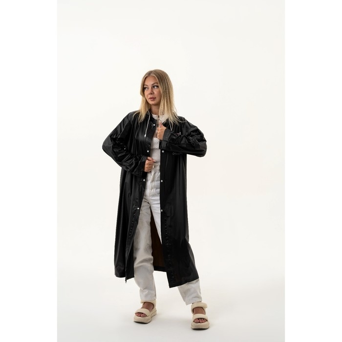 Дождевик взрослый плащ &laquo;На крыльях счастья&raquo;, размер универсальный, размер 42-48, 60 х 110 см, цвет чёрный