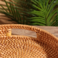 Поднос круглый 30х5 см, ротанг