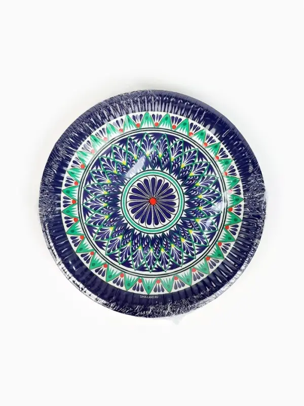 Тарелка одноразовая бумажная &laquo;Узбекская&raquo;, 18 см