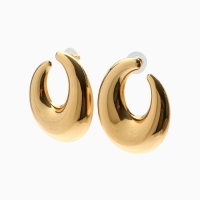 Серьги металл &laquo;Кольца&raquo; полумесяц, цвет золото