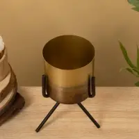 Кашпо на подставке "Малахит" железо 12х12х21 см