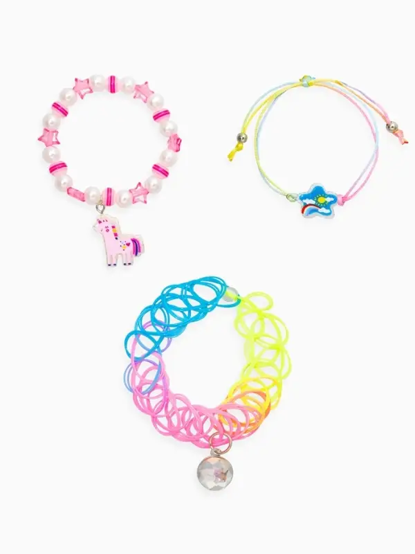 Браслет детский набор 3 шт. "Выбражулька" альпака, силиконовый, разноцветный
