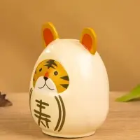 Деревянная кукла кокеши "Тигренок" цв. белый, 6х6х9 см