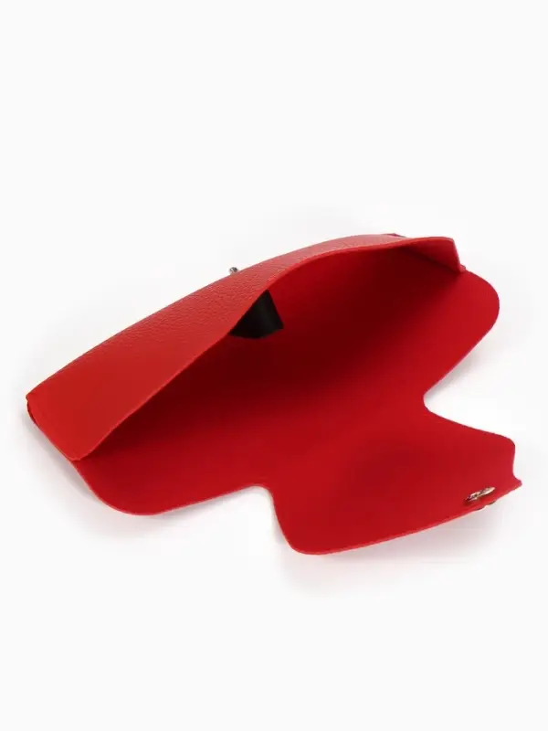 Футляр для очков , 16*3*6,3 см, кнопка, красный