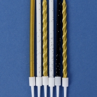 Свечи в торт "Праздничное волшебство", 6 шт, белый, черный, золотой