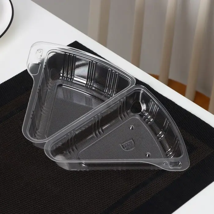 Контейнер для кусочка торта одноразовый, неразьёмная крышка, пластик, 8.5&times;11.5&times;6.5 см, прозрачный