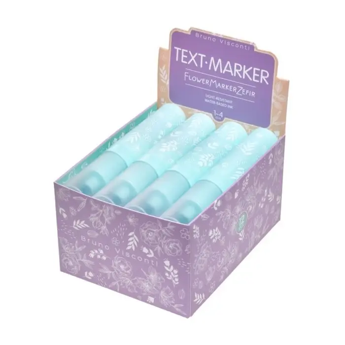 Маркер текстовыделитель 5.0 BrunoVisconti Flower Marker Zefir, мятный