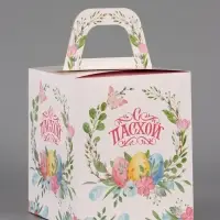 Пасхальная коробочка "Пасхальный венок" 15 х 15 х 18 см