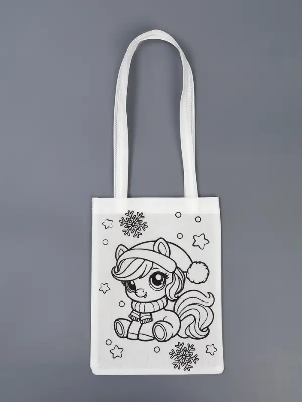 Сумка-Шопер под роспись Новогодняя лошадка