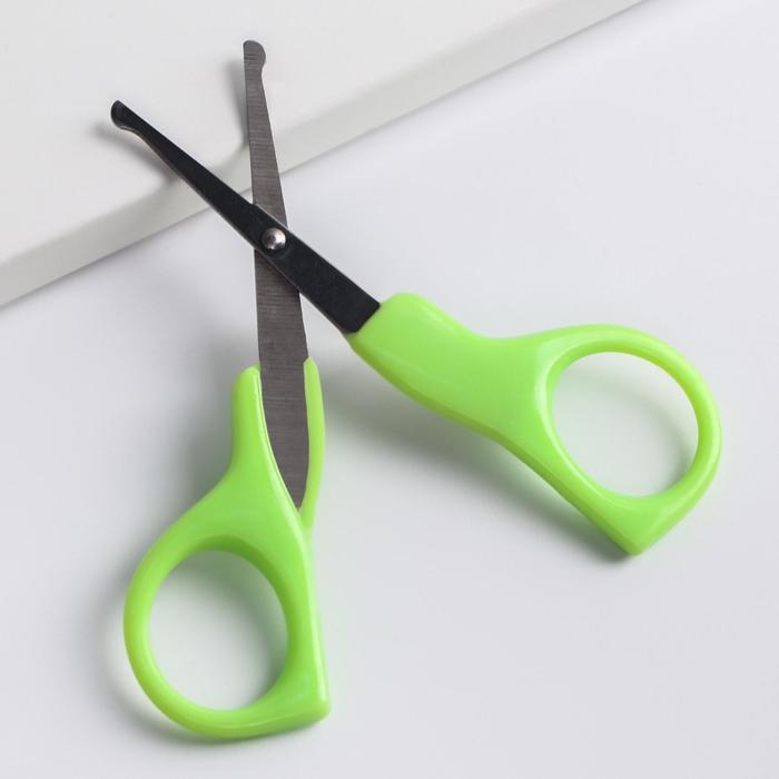 Ножницы детские, маникюрные, цвет салатовый