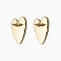 Серьги пластик "Сердце", цвет золото