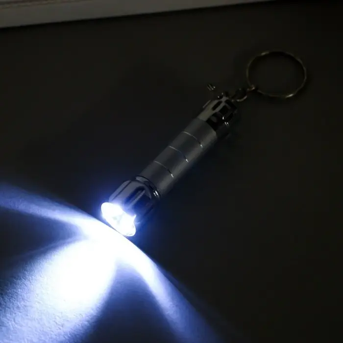 Фонарик на кольце "Полоски" 5 диодов МИКС 7,3х1,9х1,9 см