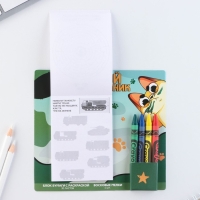 Подарочный набор блок листов с раскраской и восковые мелки &laquo;Герой и защитник&raquo;